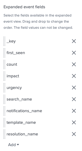 Event Fields Configuration