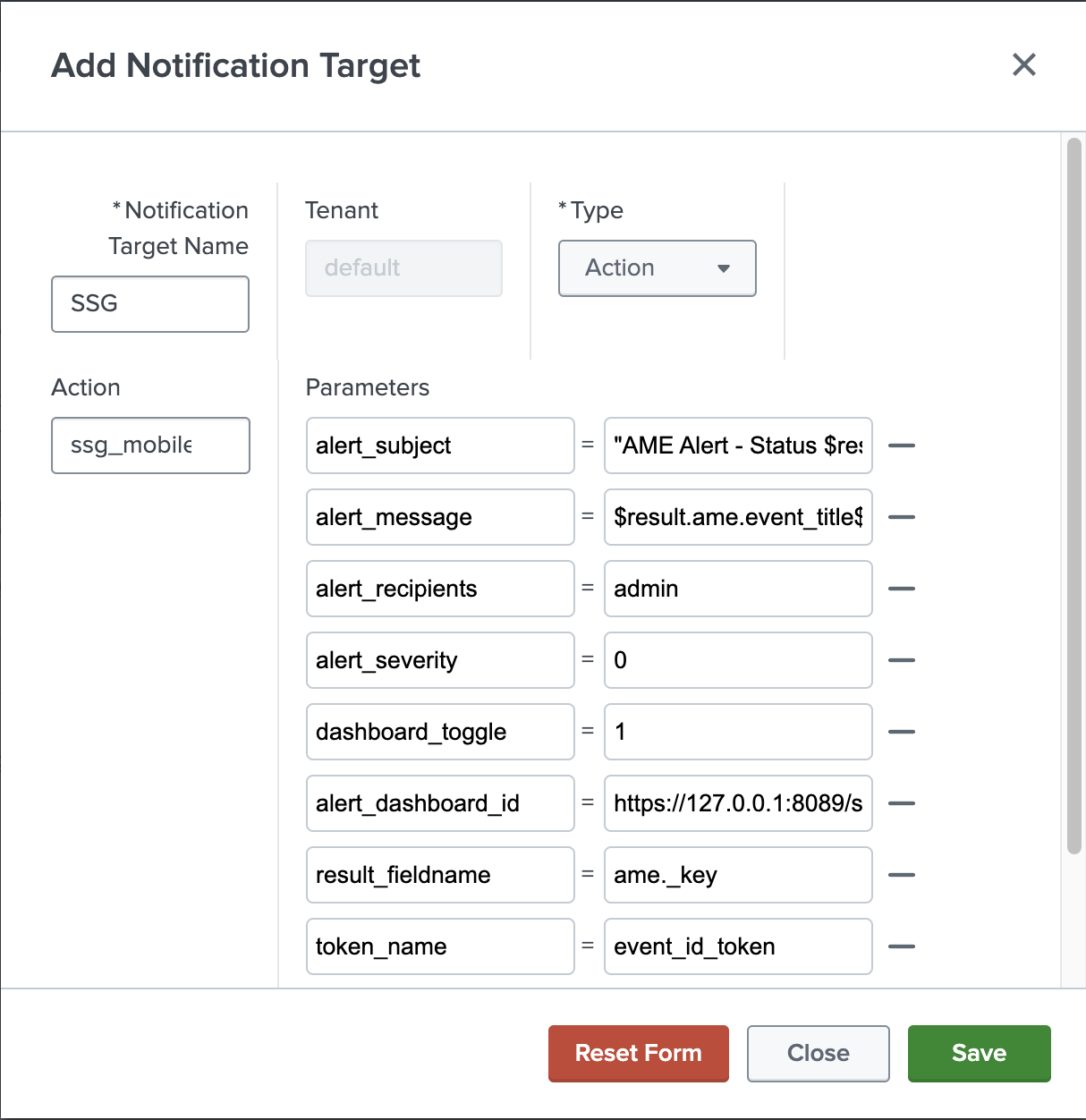 Splunk Mobile Alert Configuration