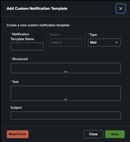 Add Custom Notification Template Modal