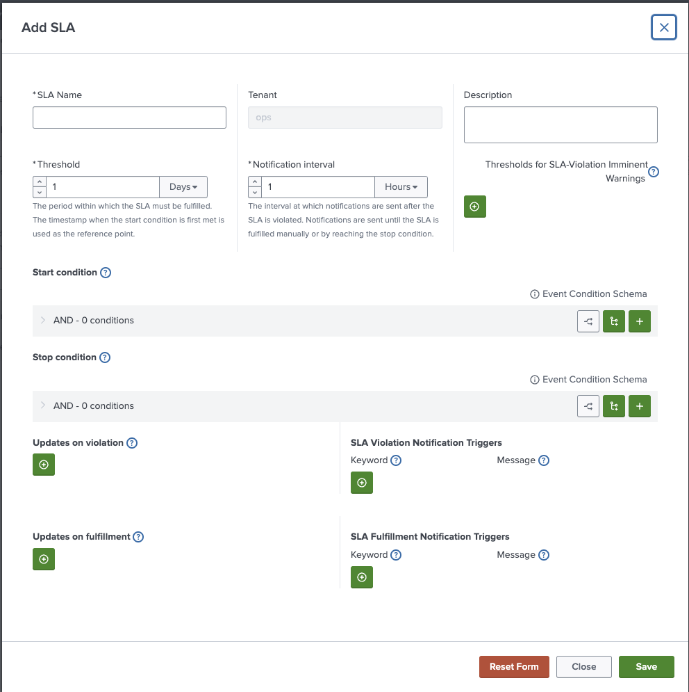 Add SLA Objective Modal