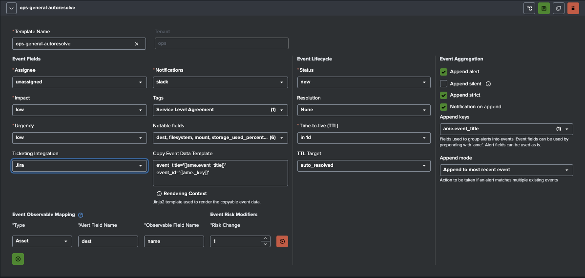 Configuring your Template to use Ticketing Integration