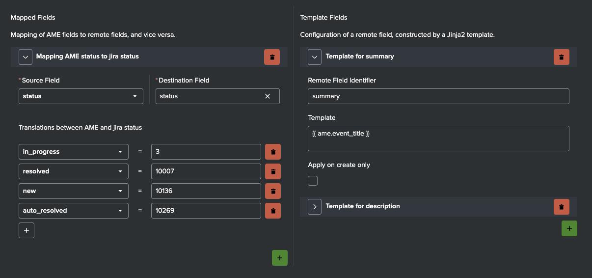 Configuring mapping AME Status to Jira state