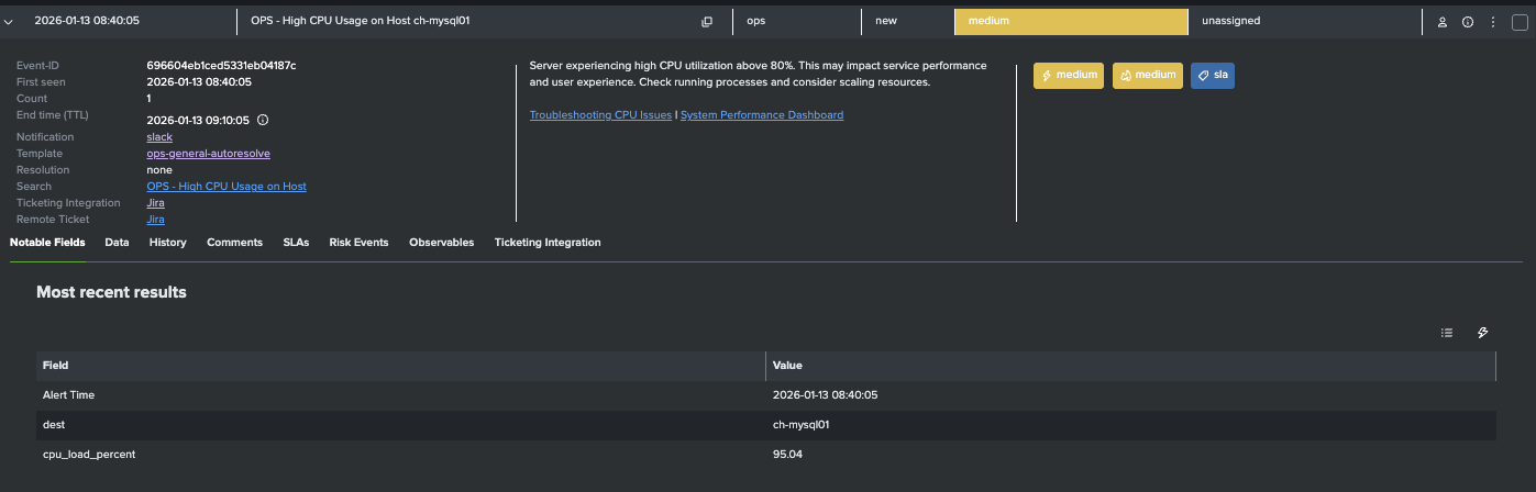 Working with Events linked to Jira