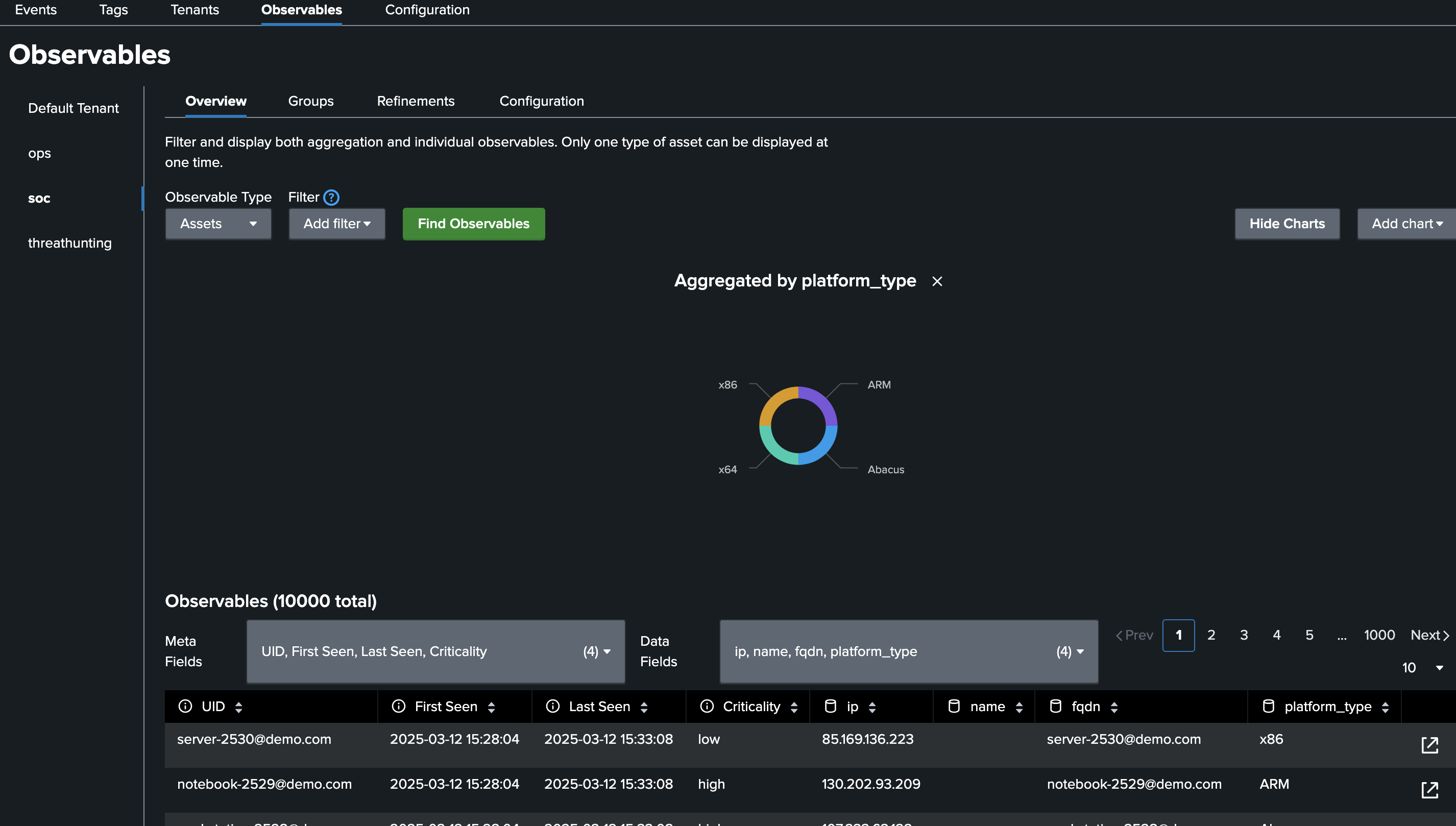 Environment Showing Succesfully Imported Asset Observables
