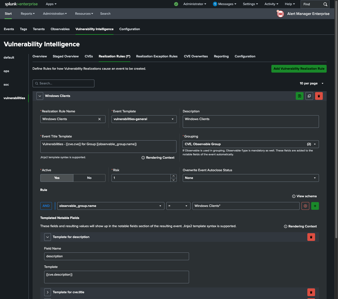 Adding a Realization Rule to create AME Events from Realizations