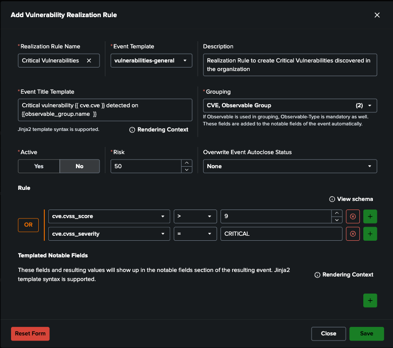 Adding a Realization Rule to create AME Events from Realizations