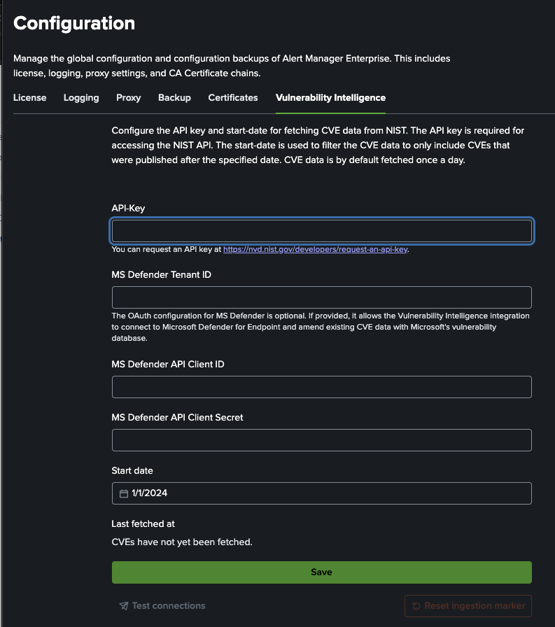 Vulnerability Intelligence Tab